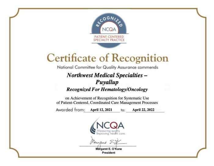 NCQA Certificate of Recognition 