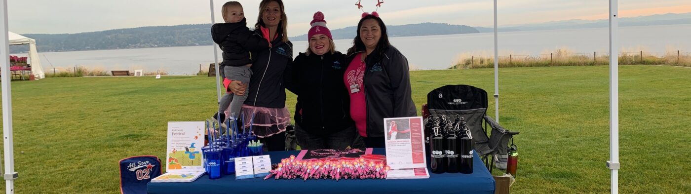 making strides against breast cancer event booth